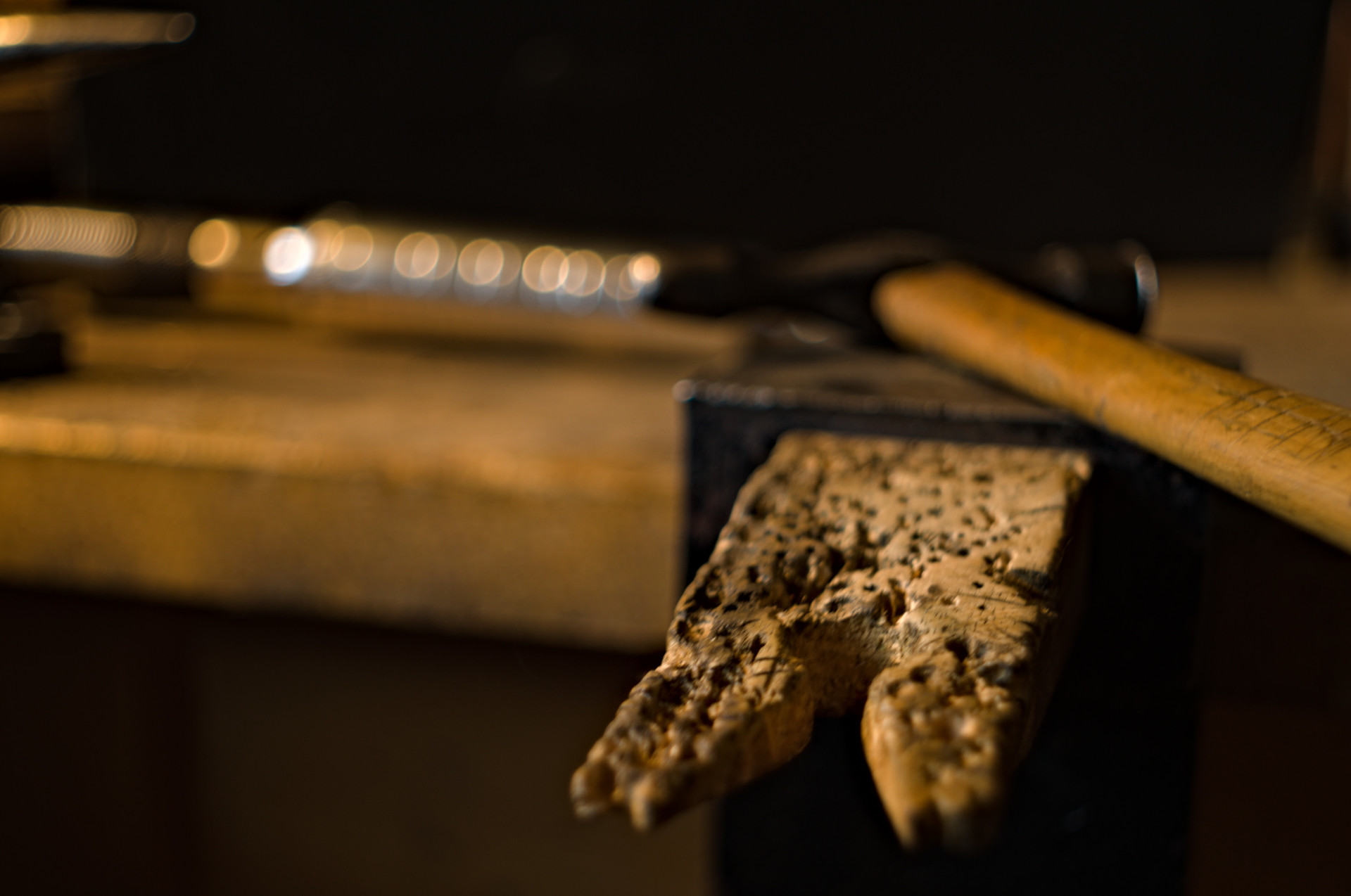 Jewellery studio bench peg and hammer